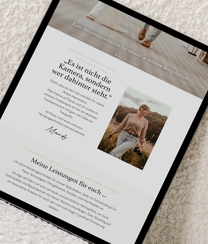 herzensgeschichten fotografie website ipad