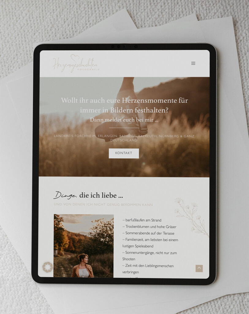 herzensgeschichten fotografie website ipad 2